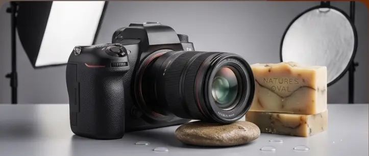 Professional studio photography setup for wellness and therapy products, offering high-resolution marketing imagery for LUXEWELL's B2B wholesale partners.