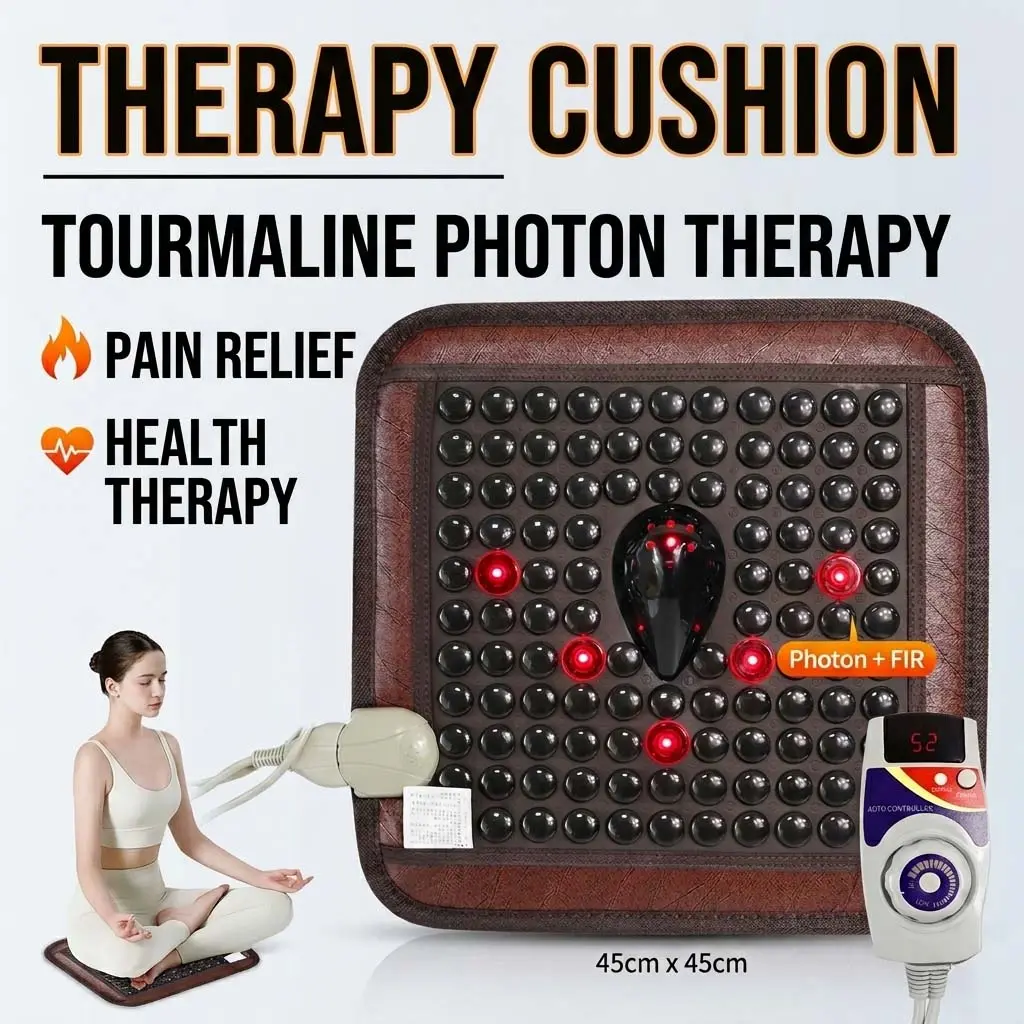 Portable tourmaline photon therapy cushion 45x45cm with FIR far infrared heat