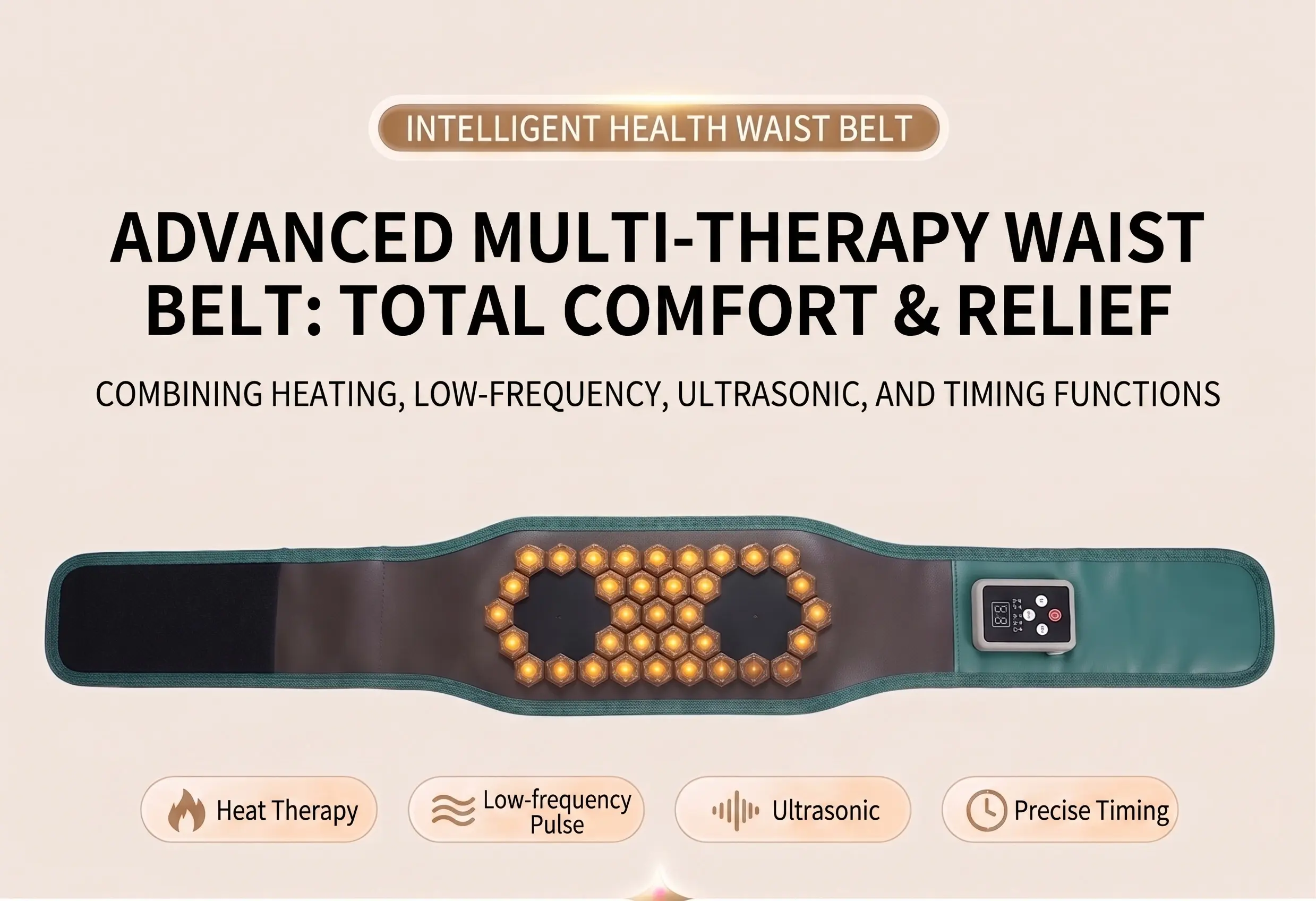 physiological therapy belt ceramic gemstone low frequency pulse ultrasonic wholesale supplier lumbar pain relief