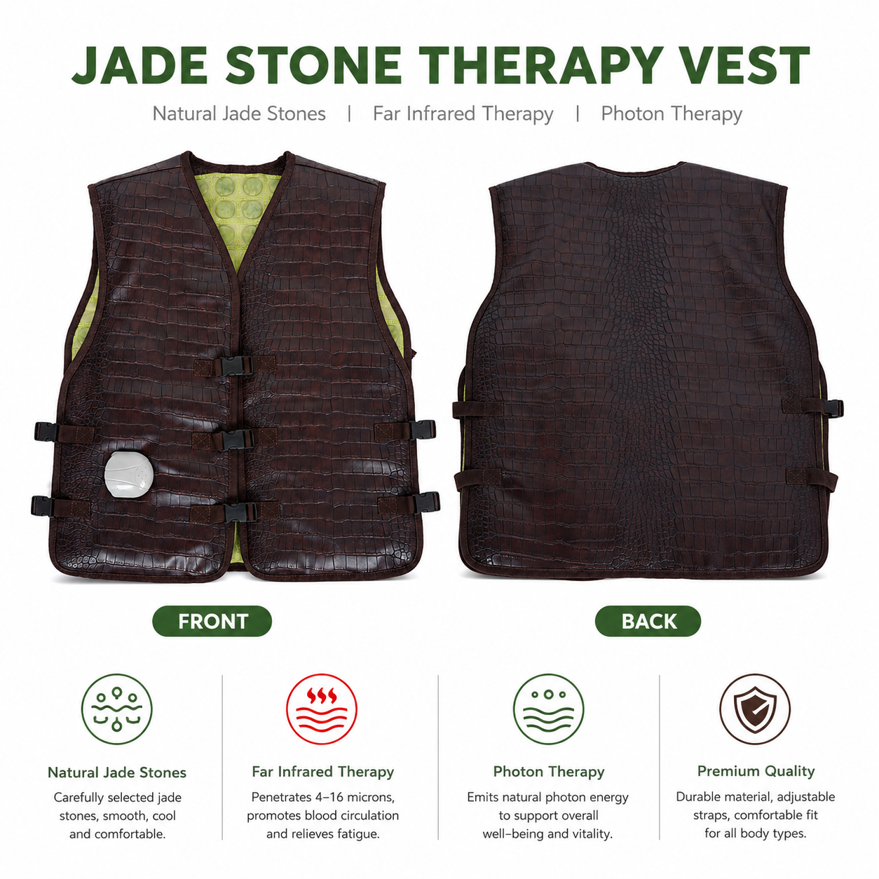 Heated Vest Electric front view for B2B buyers